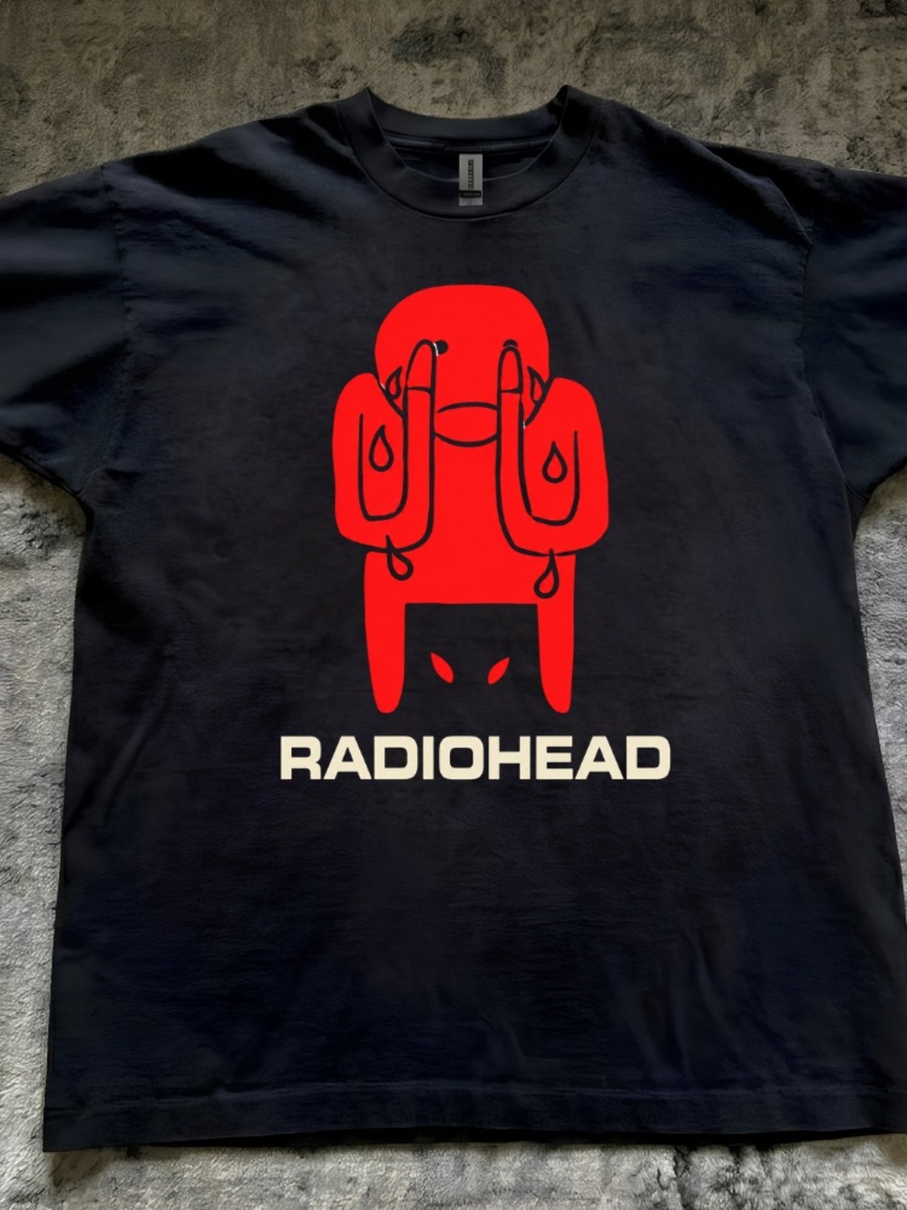 Radiohead Crying Minotaur Band Logo Vintage Black T-Shirt